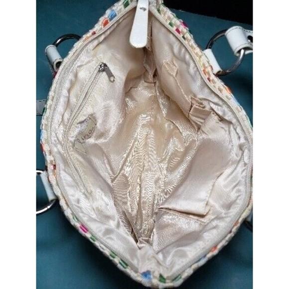 Lina Ribbon Weave Woven Handbag Purse Zipper Zip Top Bag NWOT - Picture 5 of 8